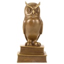 [LA-45267] Bronzeskulptur Bronzefigur Weise Eule Uhu Bild 2