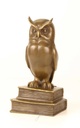 [LA-45267] Bronzeskulptur Bronzefigur Weise Eule Uhu Bild 3