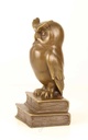 [LA-45267] Bronzeskulptur Bronzefigur Weise Eule Uhu Bild 5