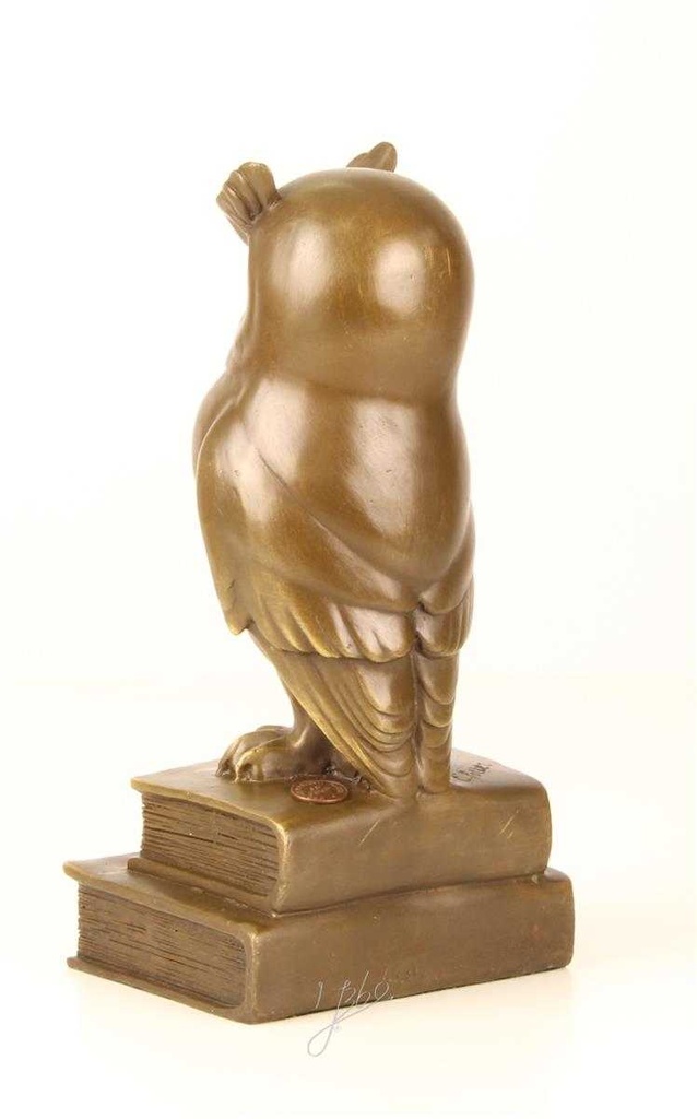 [LA-45267] Bronzeskulptur Bronzefigur Weise Eule Uhu Bild 8