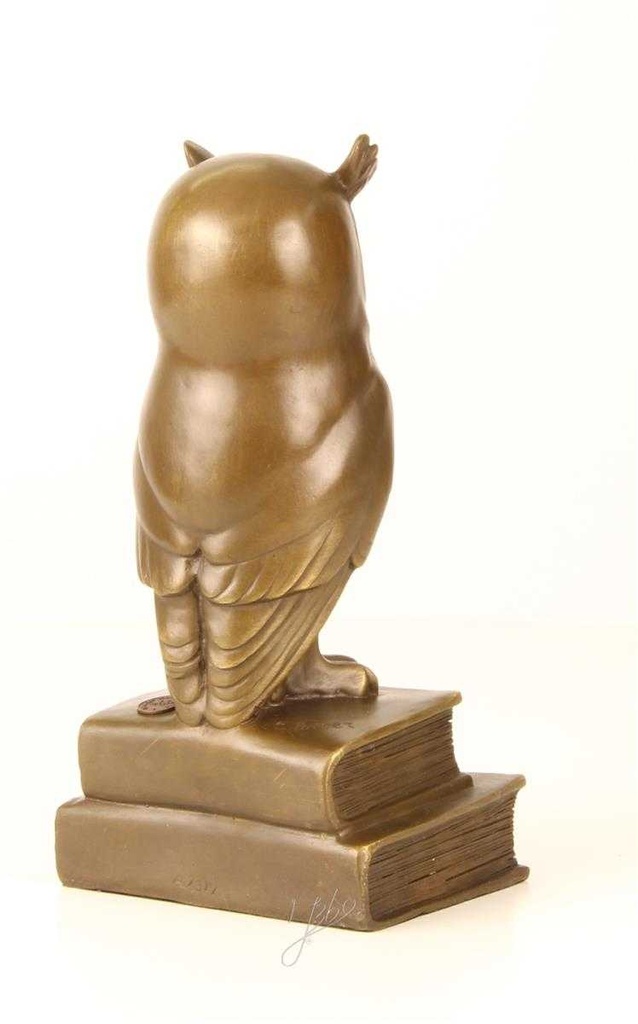 [LA-45267] Bronzeskulptur Bronzefigur Weise Eule Uhu Bild 11
