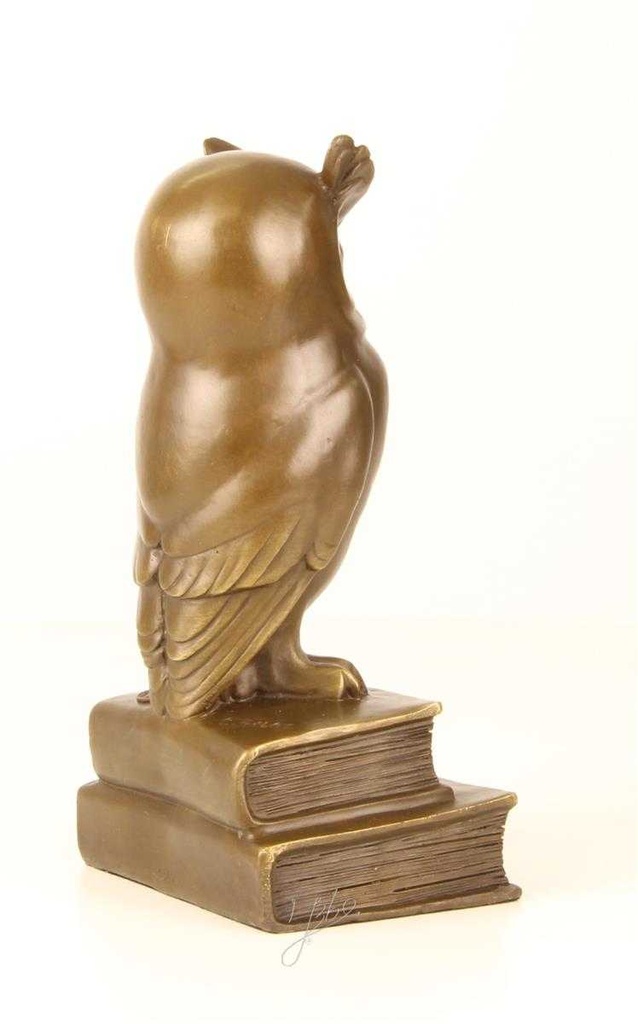 [LA-45267] Bronzeskulptur Bronzefigur Weise Eule Uhu Bild 12