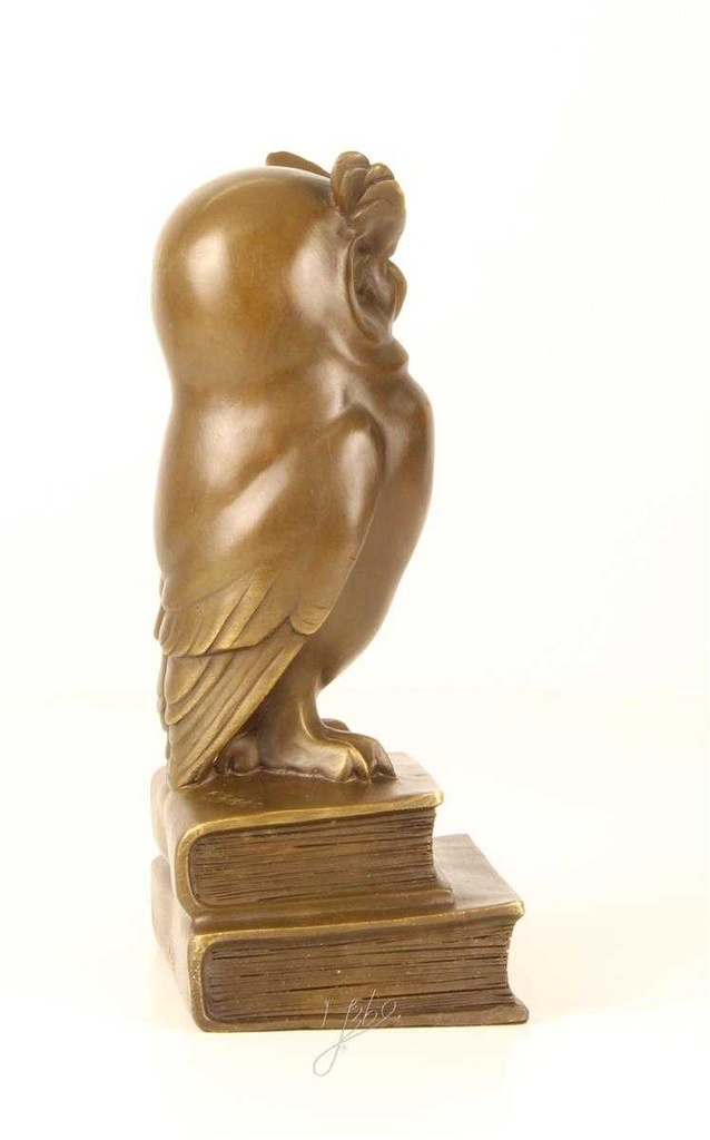 [LA-45267] Bronzeskulptur Bronzefigur Weise Eule Uhu Bild 13