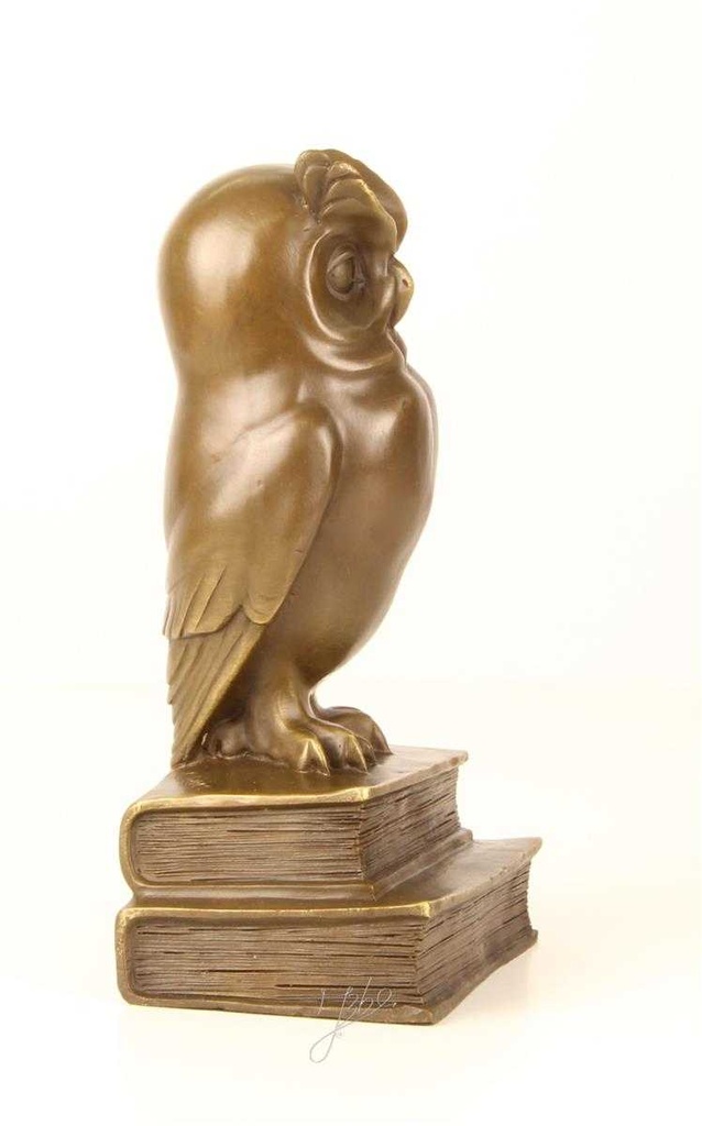 [LA-45267] Bronzeskulptur Bronzefigur Weise Eule Uhu Bild 14