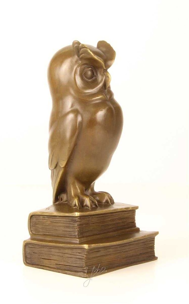 [LA-45267] Bronzeskulptur Bronzefigur Weise Eule Uhu Bild 15