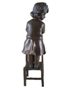 [LA-45272] Bronzeskulptur Bronzefigur Mädchen Auf Hocker Bild 6