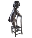 [LA-45272] Bronzeskulptur Bronzefigur Mädchen Auf Hocker Bild 8