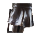 [LA-45272] Bronzeskulptur Bronzefigur Mädchen Auf Hocker Bild 9