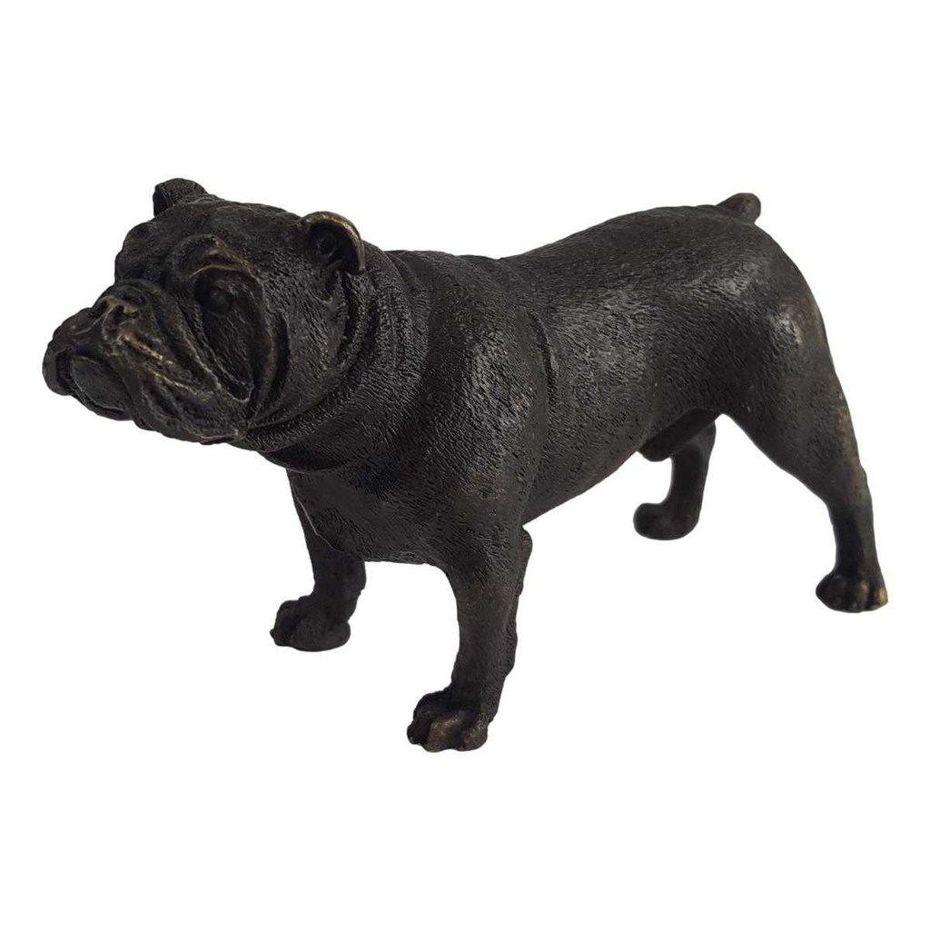 [LA-45276] Bronzeskulptur Bronzefigur Statue Hund Englische Bulldogge Modern Art-Deco Bild 2