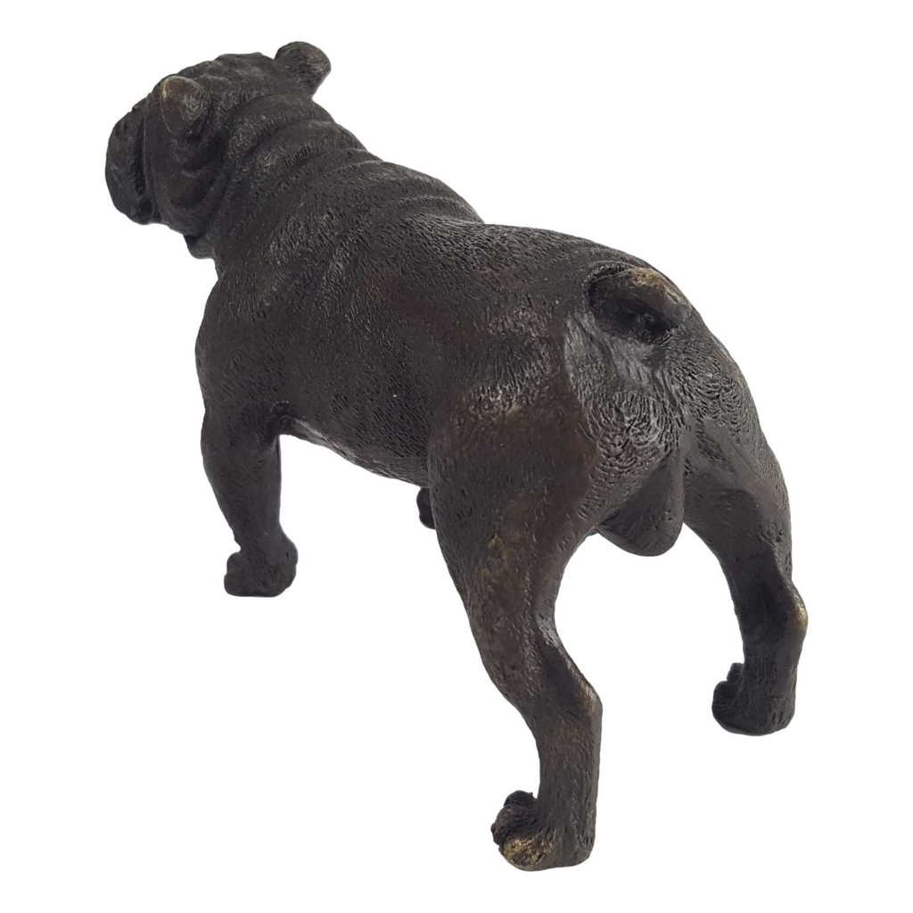 [LA-45276] Bronzeskulptur Bronzefigur Statue Hund Englische Bulldogge Modern Art-Deco Bild 4