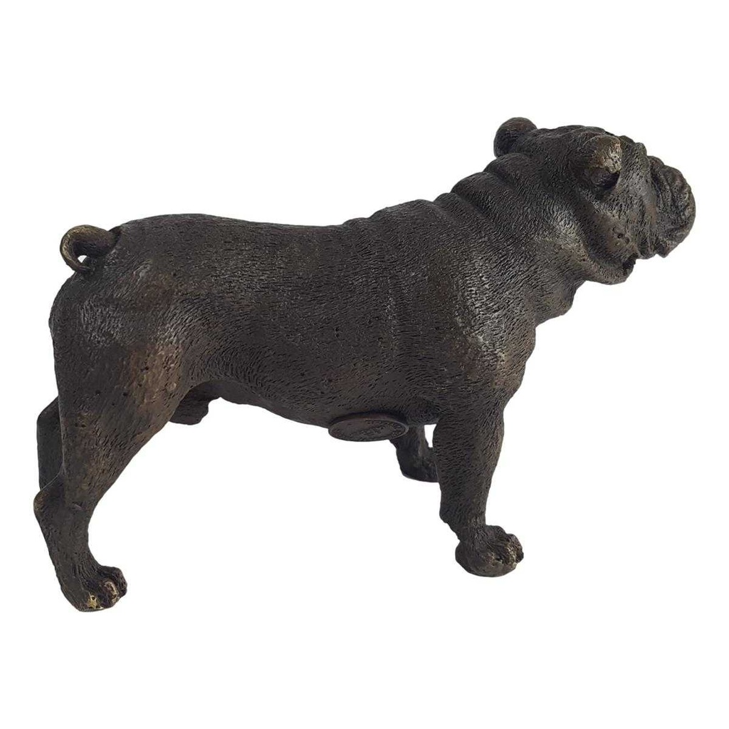 [LA-45276] Bronzeskulptur Bronzefigur Statue Hund Englische Bulldogge Modern Art-Deco Bild 5
