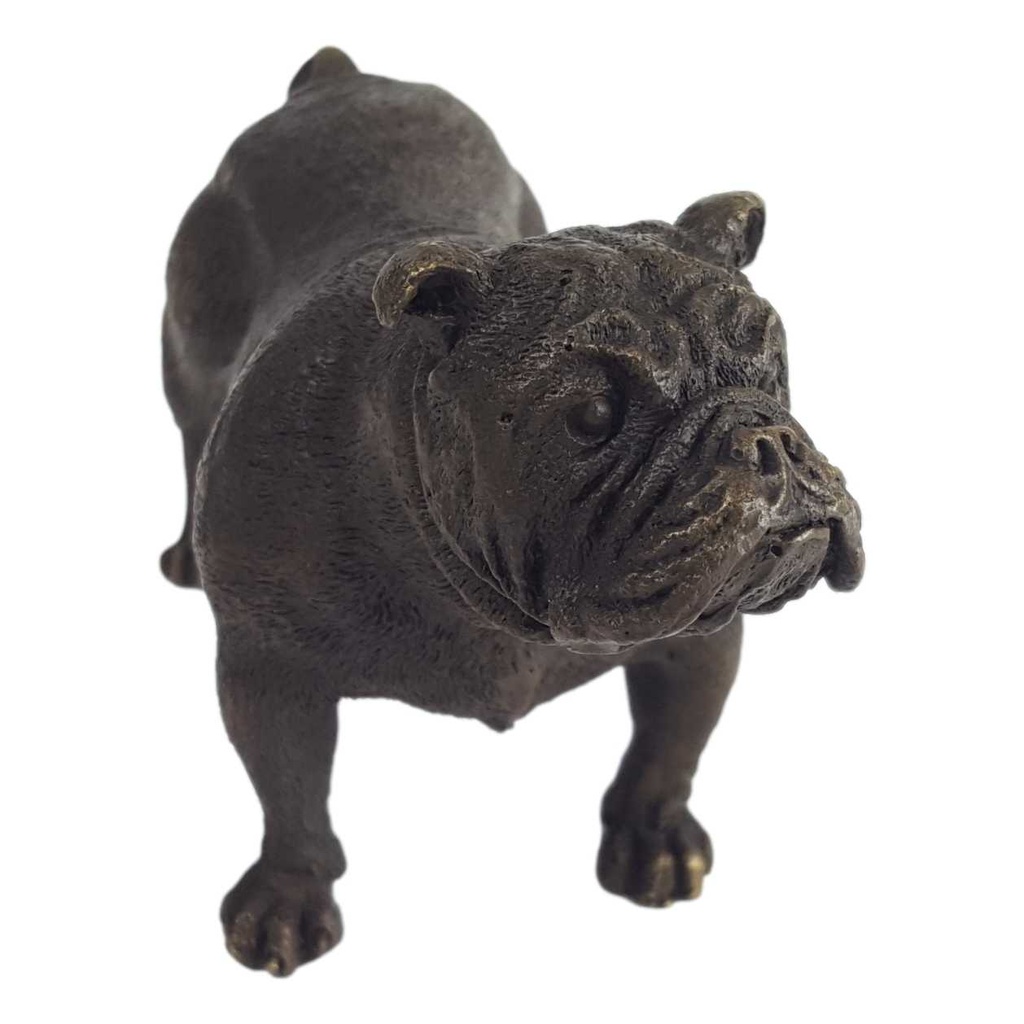 [LA-45276] Bronzeskulptur Bronzefigur Statue Hund Englische Bulldogge Modern Art-Deco Bild 6