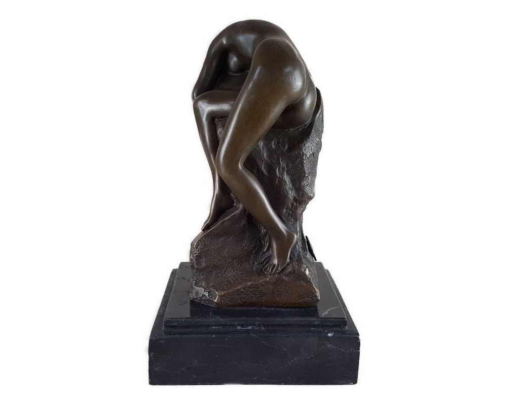 [LA-45345] Bronzeskulptur Bronzefigur Frau Schlafend Bild 3