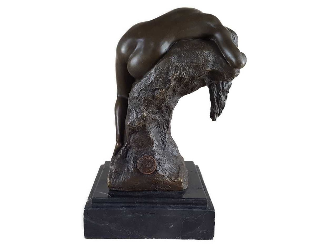 [LA-45345] Bronzeskulptur Bronzefigur Frau Schlafend Bild 5