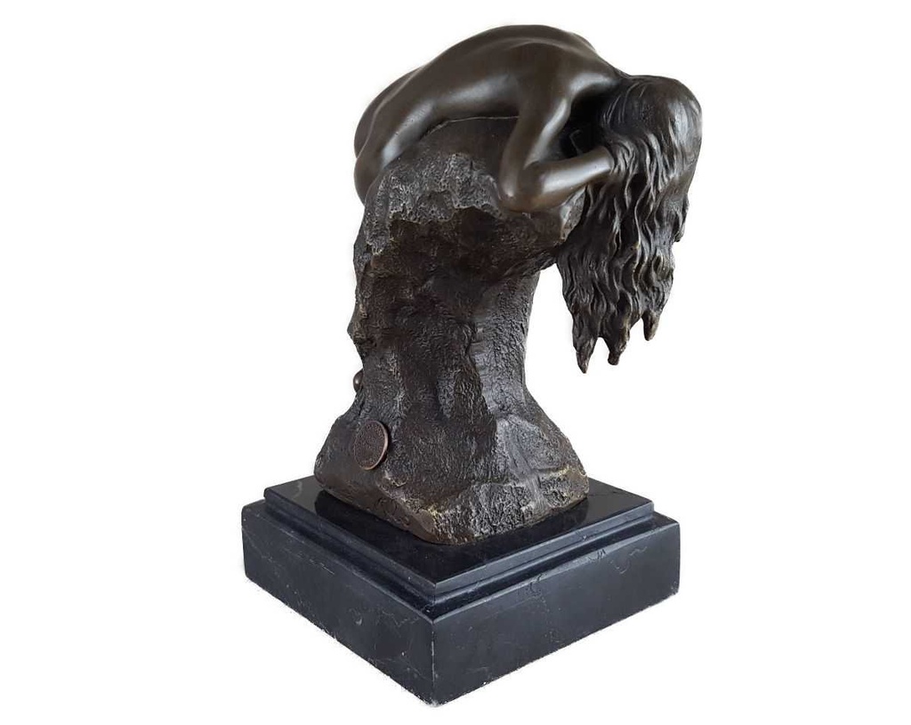 [LA-45345] Bronzeskulptur Bronzefigur Frau Schlafend Bild 6