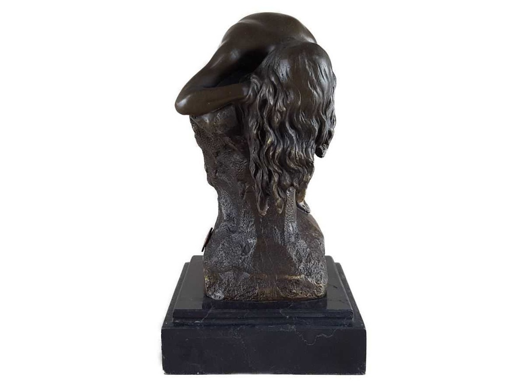 [LA-45345] Bronzeskulptur Bronzefigur Frau Schlafend Bild 7