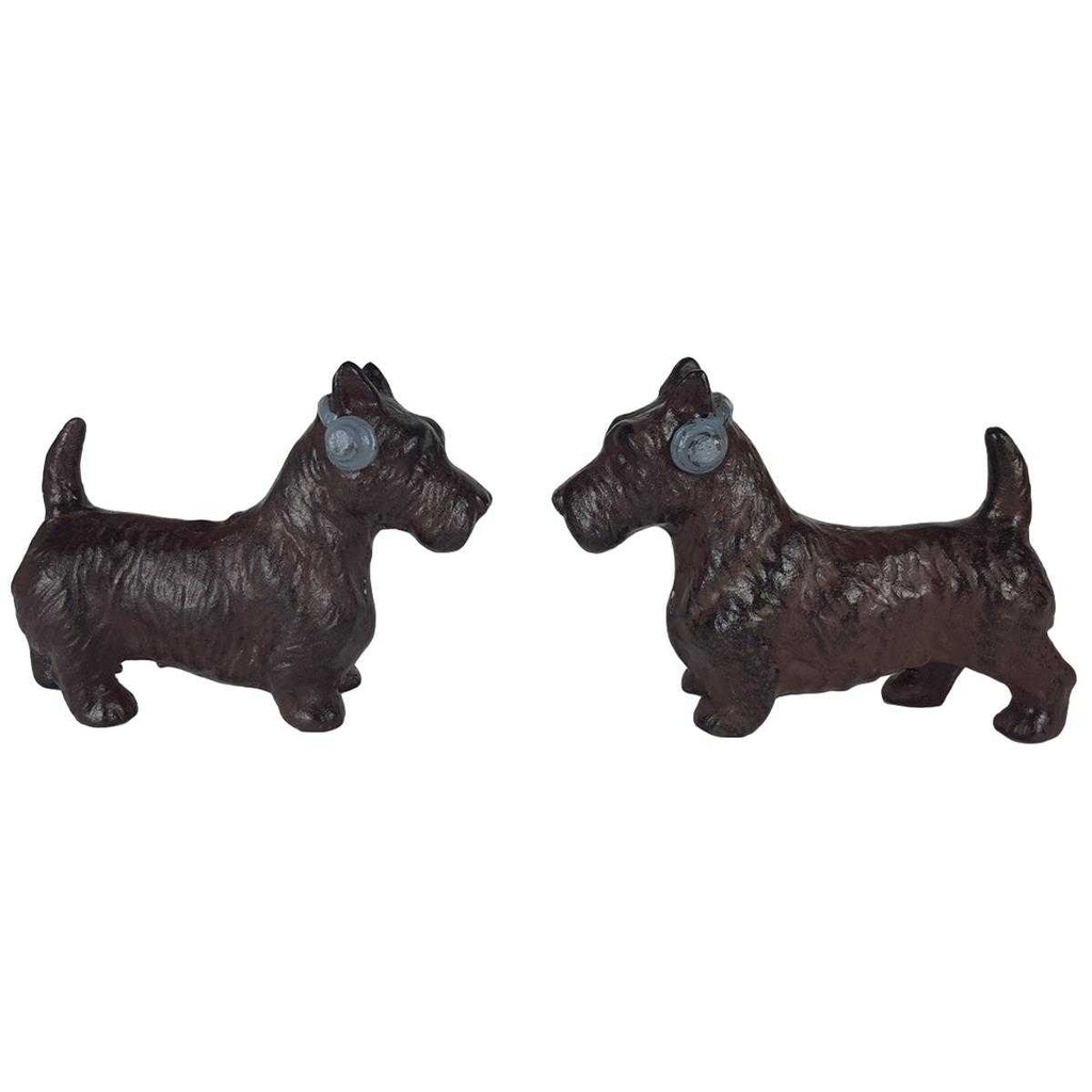 [LA-45414] Figur Gusseisen Dackel und Terrier mit Kopfhörer 2er Set Bild 2
