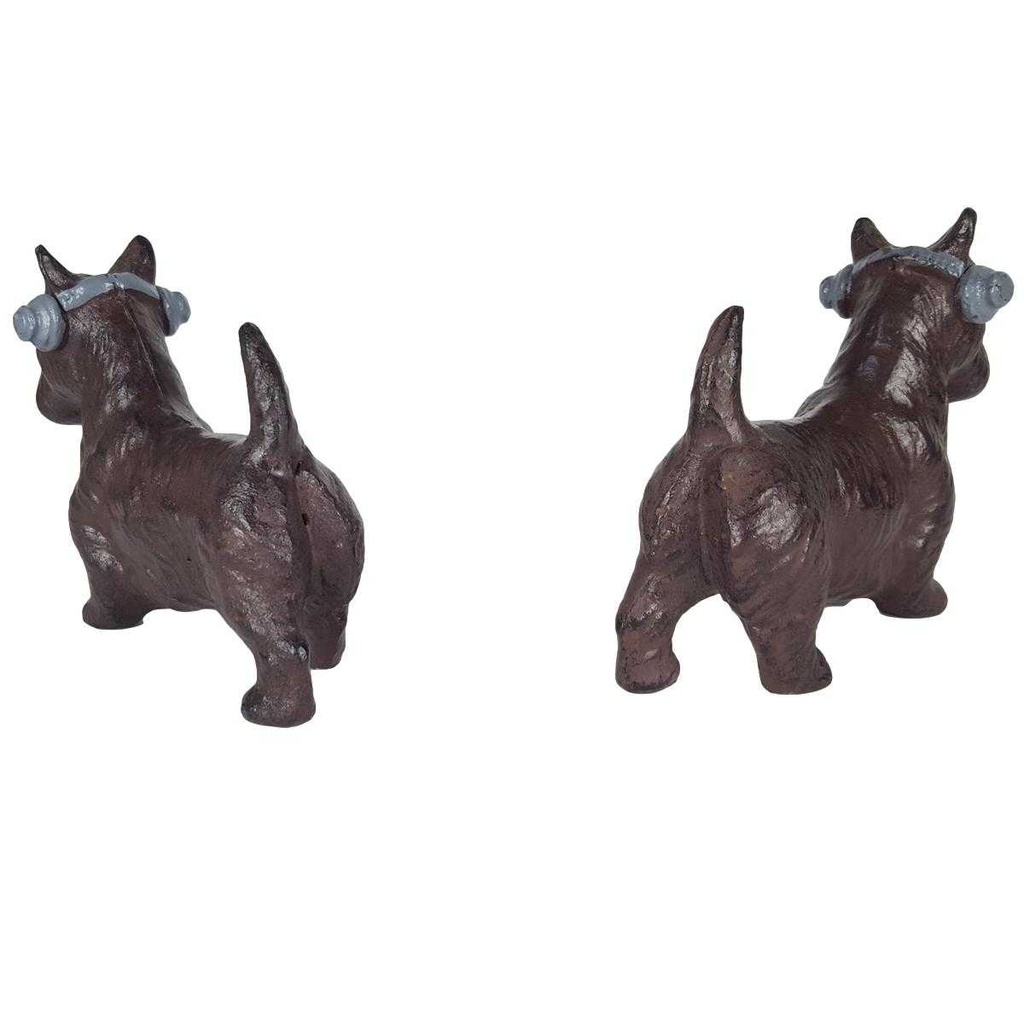 [LA-45414] Figur Gusseisen Dackel und Terrier mit Kopfhörer 2er Set Bild 5