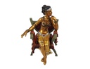 [LA-45680] Bronzeskulptur Bronzefigur Frau Sitzend Auf Einem Kurulischen Sessel Bild 3