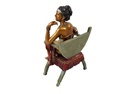 [LA-45680] Bronzeskulptur Bronzefigur Frau Sitzend Auf Einem Kurulischen Sessel Bild 5