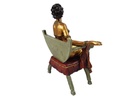 [LA-45680] Bronzeskulptur Bronzefigur Frau Sitzend Auf Einem Kurulischen Sessel Bild 8