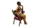 [LA-45680] Bronzeskulptur Bronzefigur Frau Sitzend Auf Einem Kurulischen Sessel Bild 9