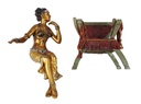 [LA-45680] Bronzeskulptur Bronzefigur Frau Sitzend Auf Einem Kurulischen Sessel Bild 10