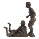 [LA-45683] Bronzeskulptur Bronzefigur Satyr mit Frau Bild 3
