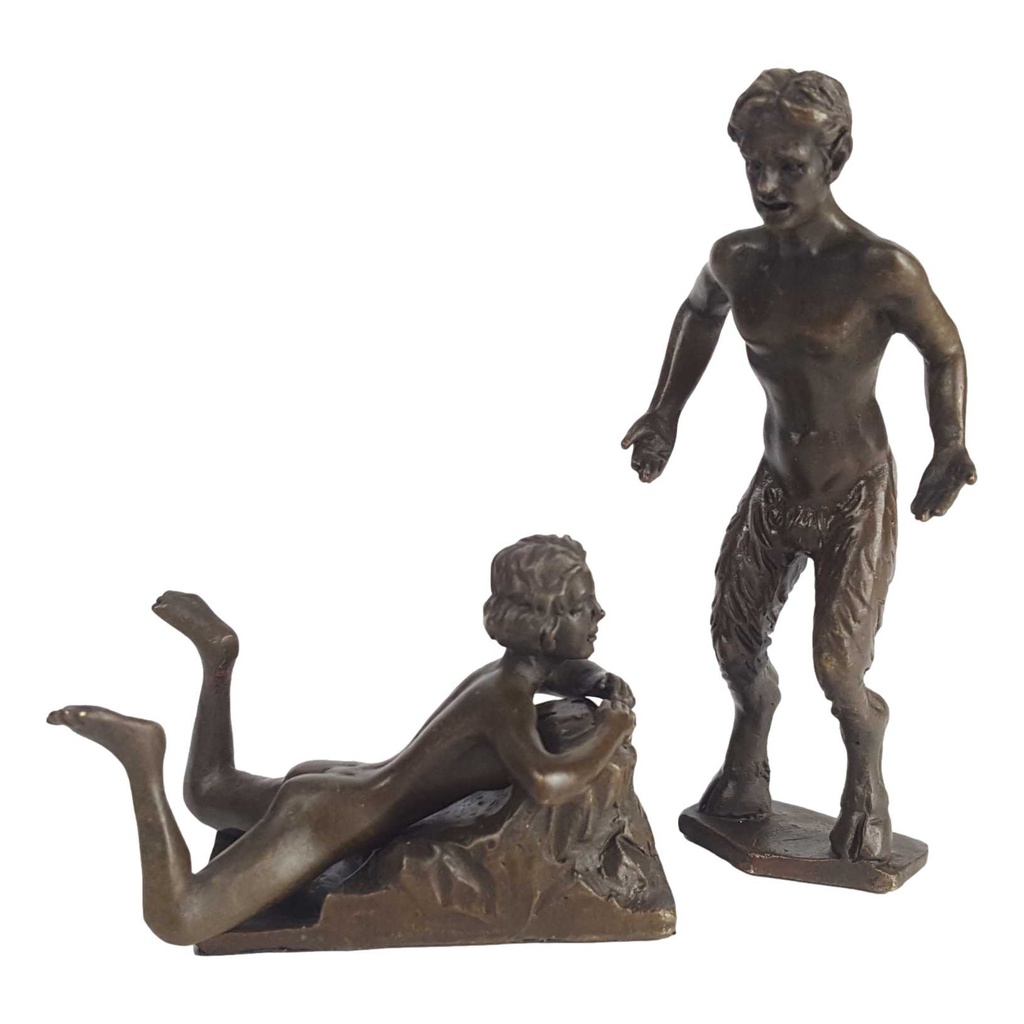 [LA-45683] Bronzeskulptur Bronzefigur Satyr mit Frau Bild 4