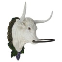 [LA-45772] Handtuchhalter Handtuchring weißer Kuhkopf Figur Skulptur Motiv Gusseisen Bild 4