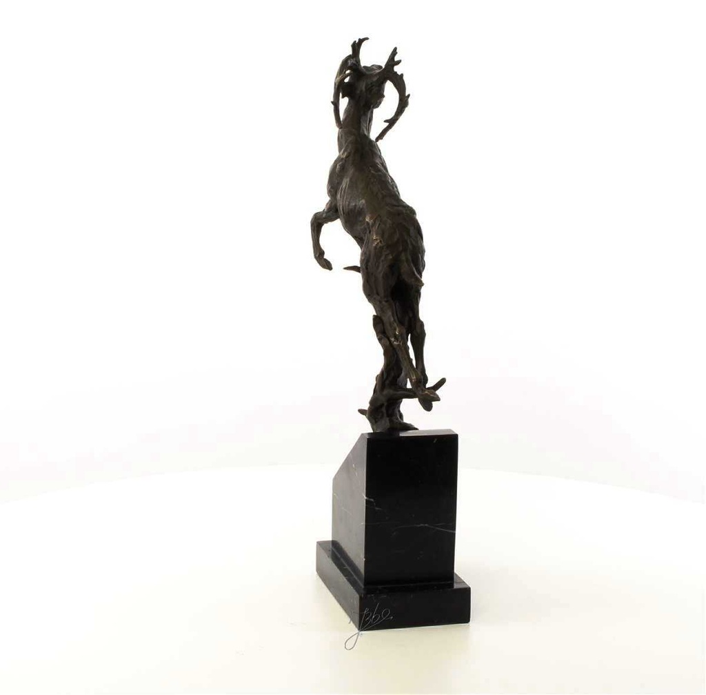 [LA-45946] Bronzeskulptur Bronzefigur Springender Hirsch Bild 11