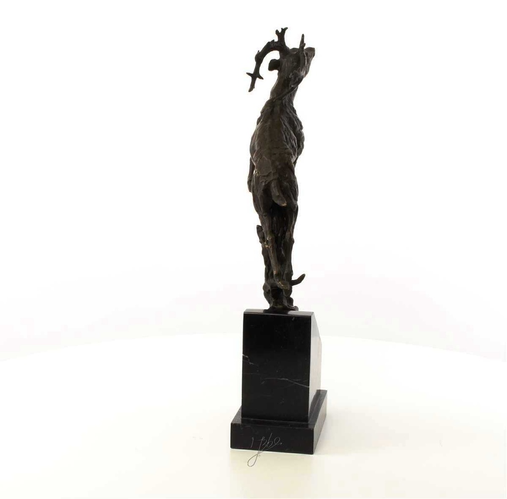 [LA-45946] Bronzeskulptur Bronzefigur Springender Hirsch Bild 12