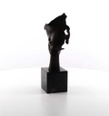 [LA-45948] Bronzeskulptur Bronzefigur Ruhendes Gesicht auf Handfläche Bild 4