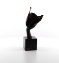 [LA-45948] Bronzeskulptur Bronzefigur Ruhendes Gesicht auf Handfläche Bild 8