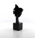 [LA-45948] Bronzeskulptur Bronzefigur Ruhendes Gesicht auf Handfläche Bild 10