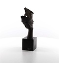 [LA-45948] Bronzeskulptur Bronzefigur Ruhendes Gesicht auf Handfläche Bild 13