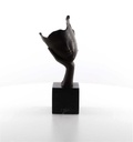[LA-45948] Bronzeskulptur Bronzefigur Ruhendes Gesicht auf Handfläche Bild 16