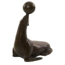 [LA-45949] Bronzeskulptur Bronzefigur Statue Seelöwe Balanciert Einen Ball H 11,5 cm Bild 2