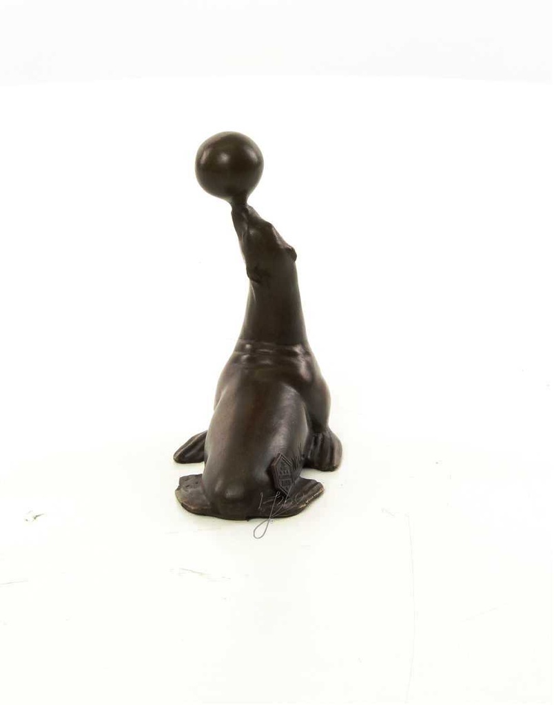 [LA-45949] Bronzeskulptur Bronzefigur Statue Seelöwe Balanciert Einen Ball H 11,5 cm Bild 8