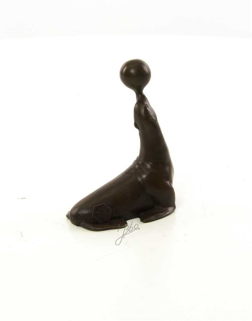 [LA-45949] Bronzeskulptur Bronzefigur Statue Seelöwe Balanciert Einen Ball H 11,5 cm Bild 10