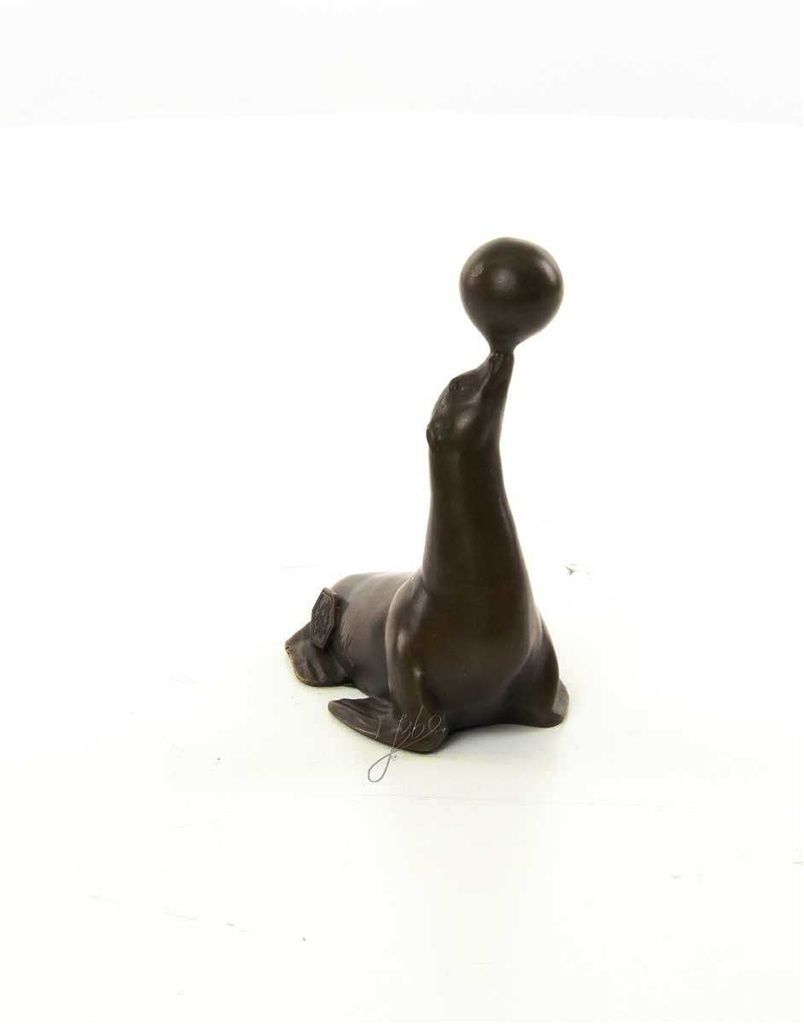 [LA-45949] Bronzeskulptur Bronzefigur Statue Seelöwe Balanciert Einen Ball H 11,5 cm Bild 14