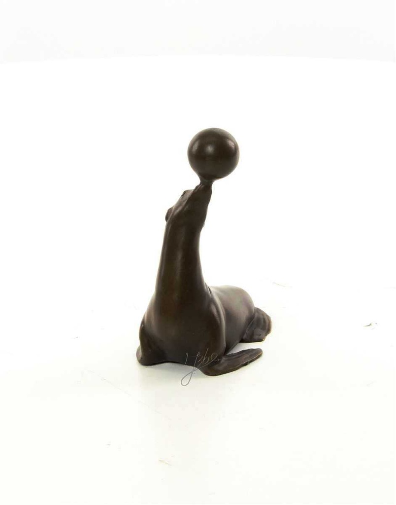 [LA-45949] Bronzeskulptur Bronzefigur Statue Seelöwe Balanciert Einen Ball H 11,5 cm Bild 16