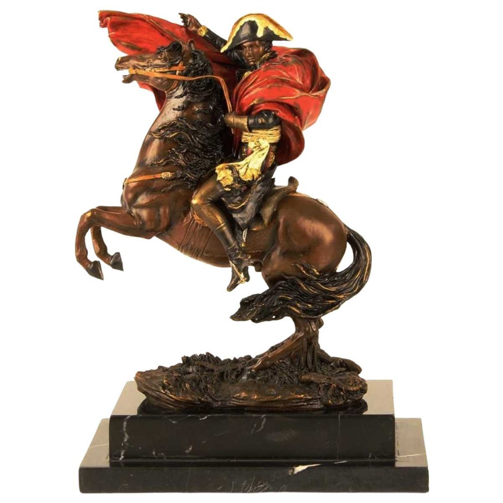 [LA-45952] Bronzeskulptur Bronzefigur Napoleon Überquert Die Alpen Bunt Bild 2