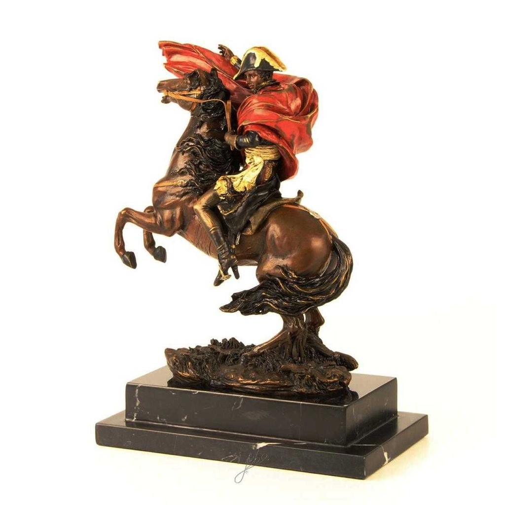 [LA-45952] Bronzeskulptur Bronzefigur Napoleon Überquert Die Alpen Bunt Bild 3