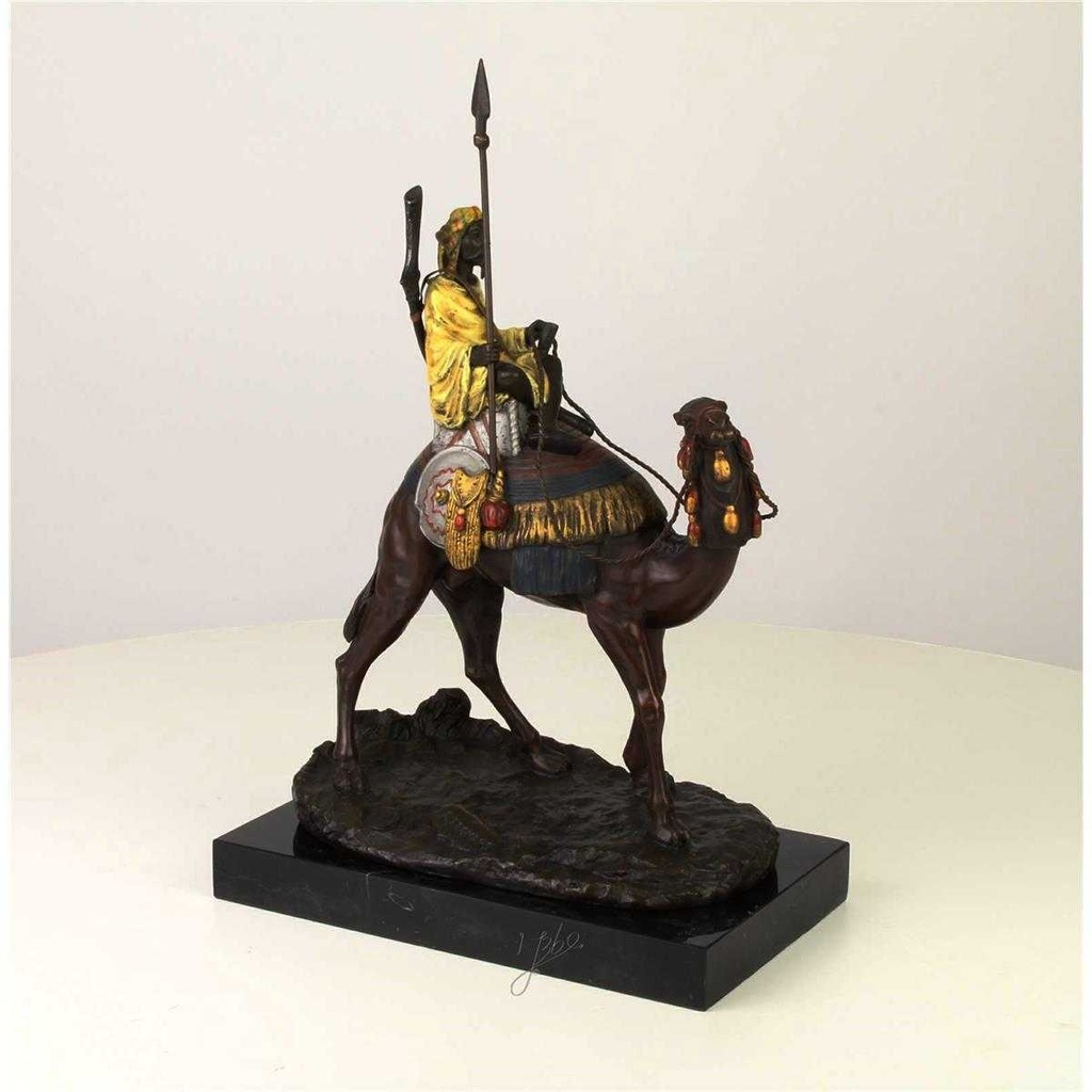 [LA-45955] Bronzeskulptur Bronzefigur Dromedar und Reiter Bild 3