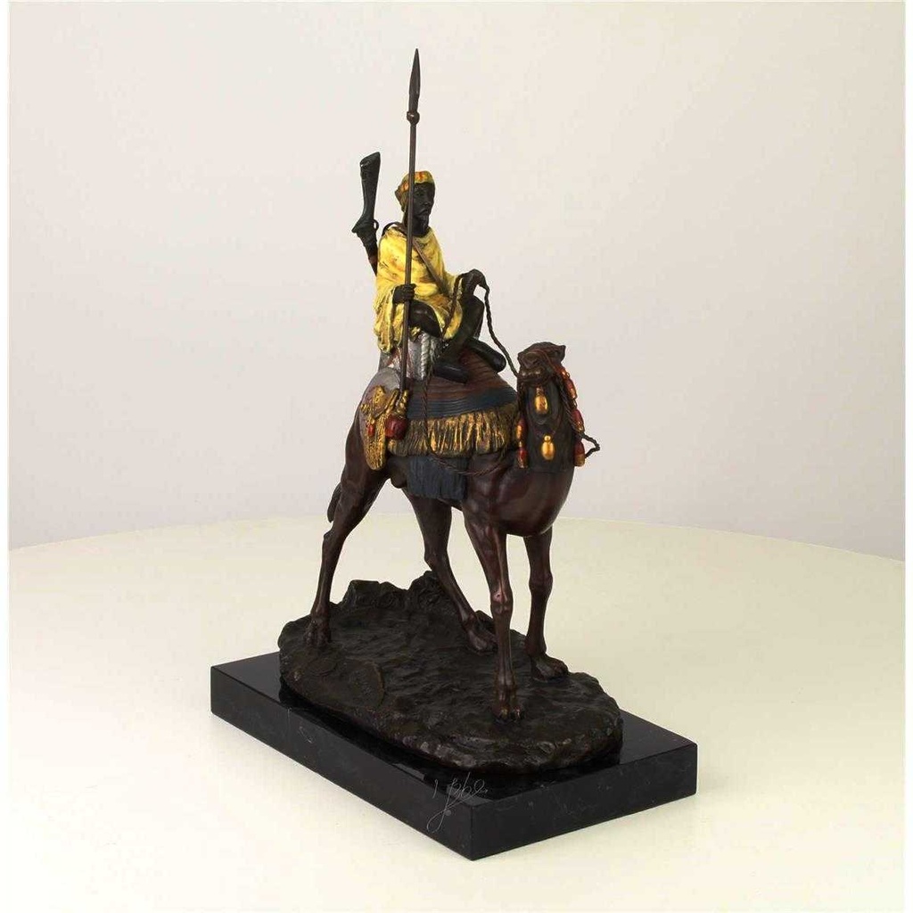 [LA-45955] Bronzeskulptur Bronzefigur Dromedar und Reiter Bild 4