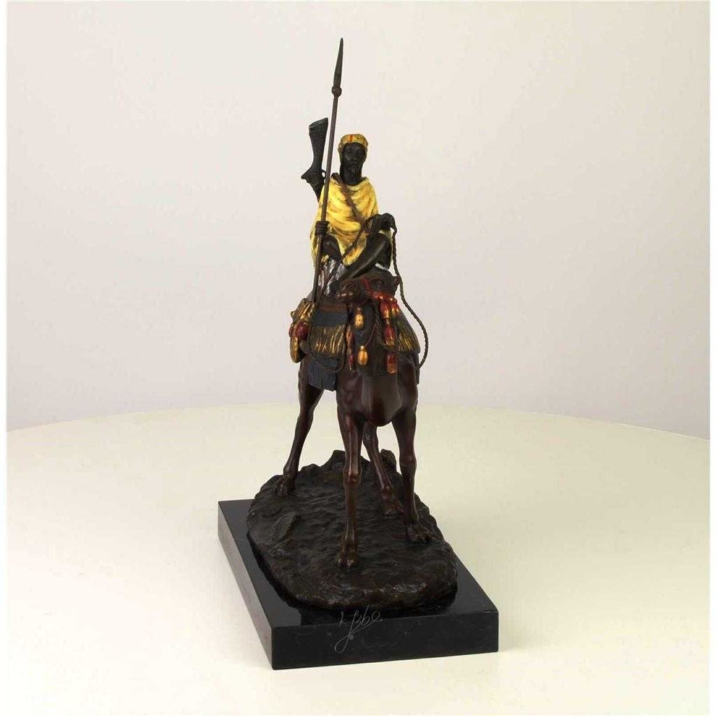[LA-45955] Bronzeskulptur Bronzefigur Dromedar und Reiter Bild 5