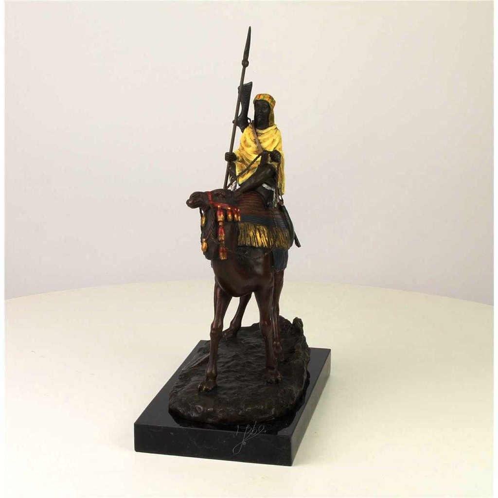 [LA-45955] Bronzeskulptur Bronzefigur Dromedar und Reiter Bild 6