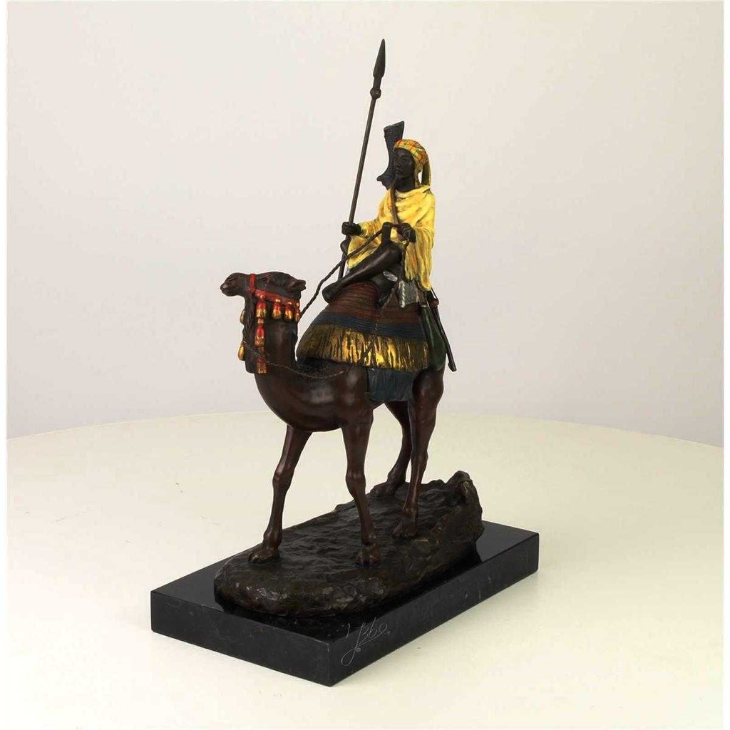 [LA-45955] Bronzeskulptur Bronzefigur Dromedar und Reiter Bild 7