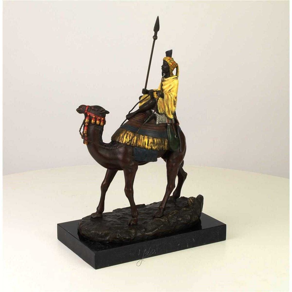 [LA-45955] Bronzeskulptur Bronzefigur Dromedar und Reiter Bild 8